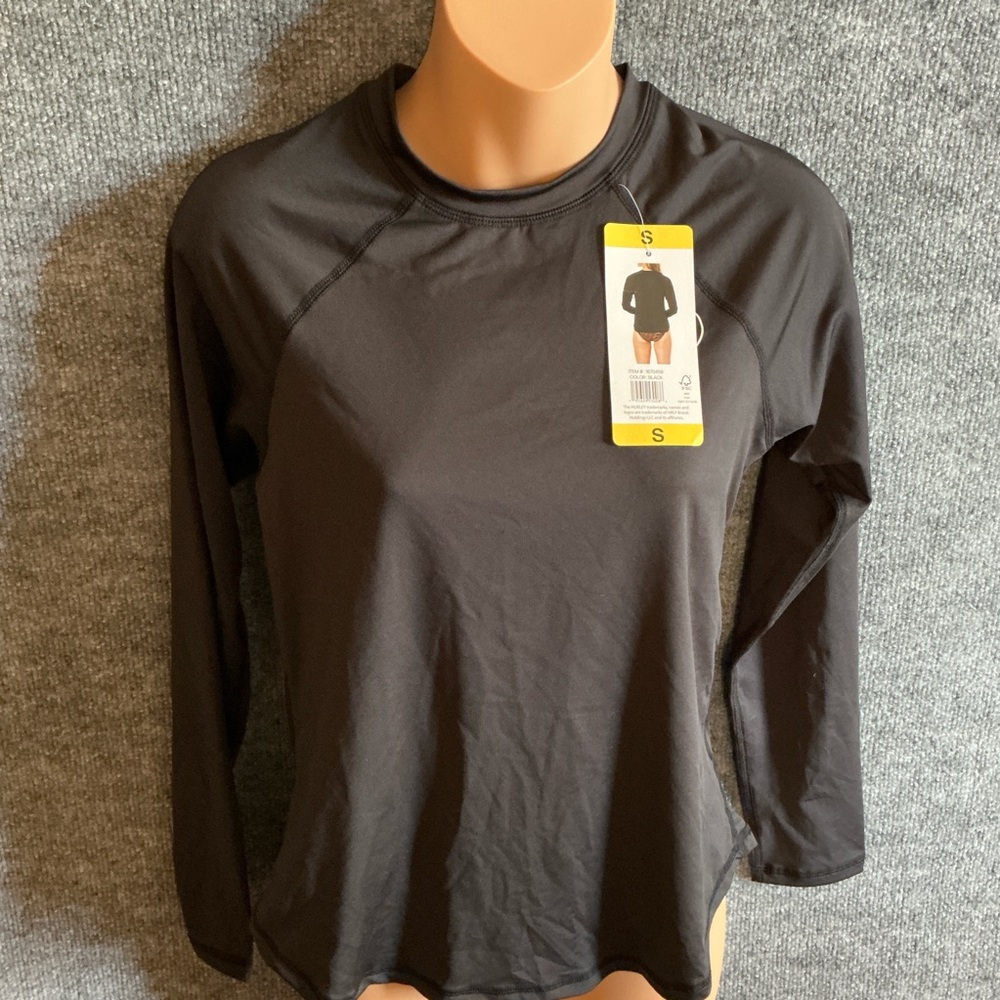Hurley Black Long Sleeve Swim Coverup Small
